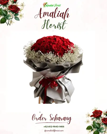 Buket Bunga Batu Merah